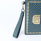 Gucci Sega Collaboration Guccy Print Leather Business Clutch — view 3