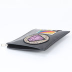Saint Laurent YSL Paris Glitter Patch Leather Clutch Hand Second Pouch — view 4