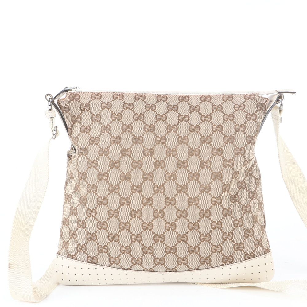 Gucci GG Canvas Leather Shoulder Bag Crossbody Hand Tote — view 3