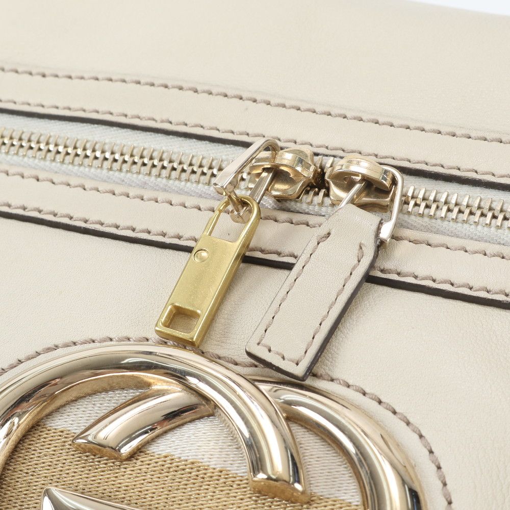 Gucci Interlocking Leather Boston Bag Tote Gold — view 9