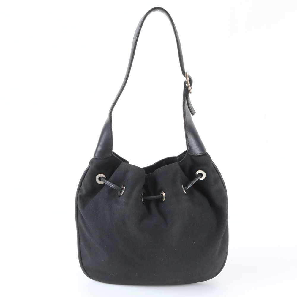 Gucci 001 Leather Shoulder Bag Black — view 3