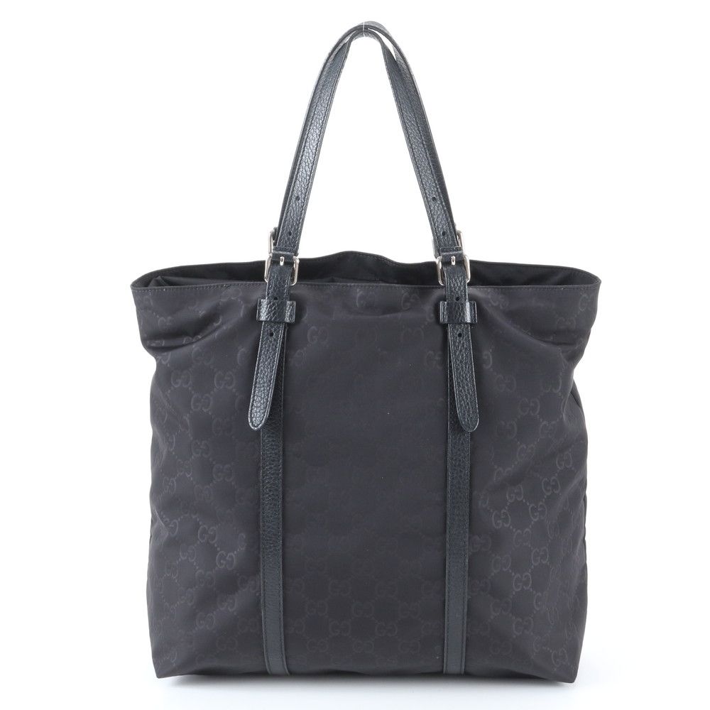 Gucci GG Nylon Leather Tote Shoulder Hand Black — view 3