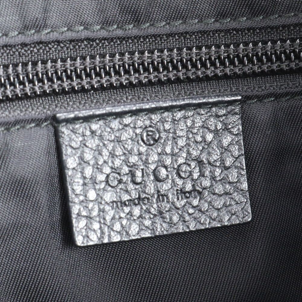 Gucci GG Nylon Leather Tote Shoulder Hand Black — view 8
