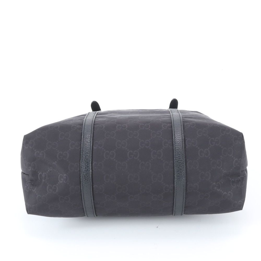 Gucci GG Nylon Leather Tote Shoulder Hand Black — view 5