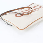 Gucci Logo Print Leather Clutch Pouch Business — view 4