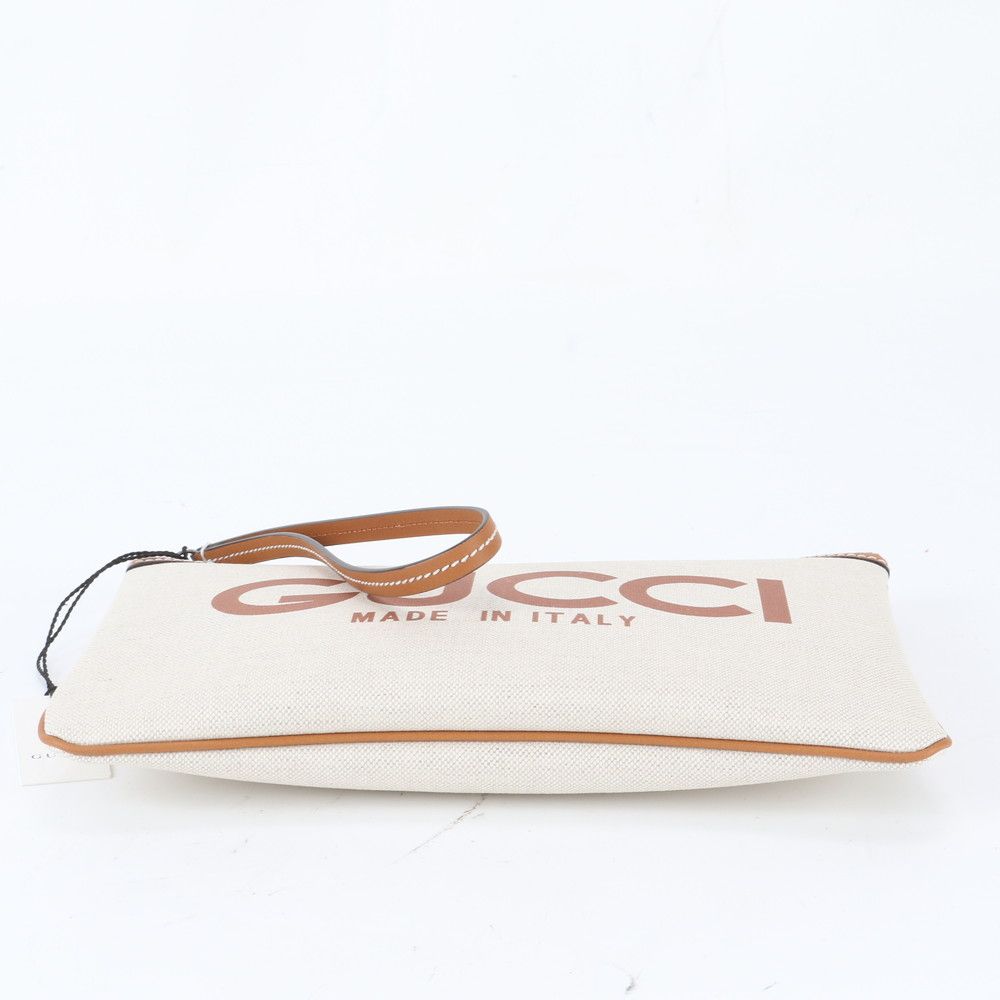 Gucci Logo Print Leather Clutch Pouch Business — view 5