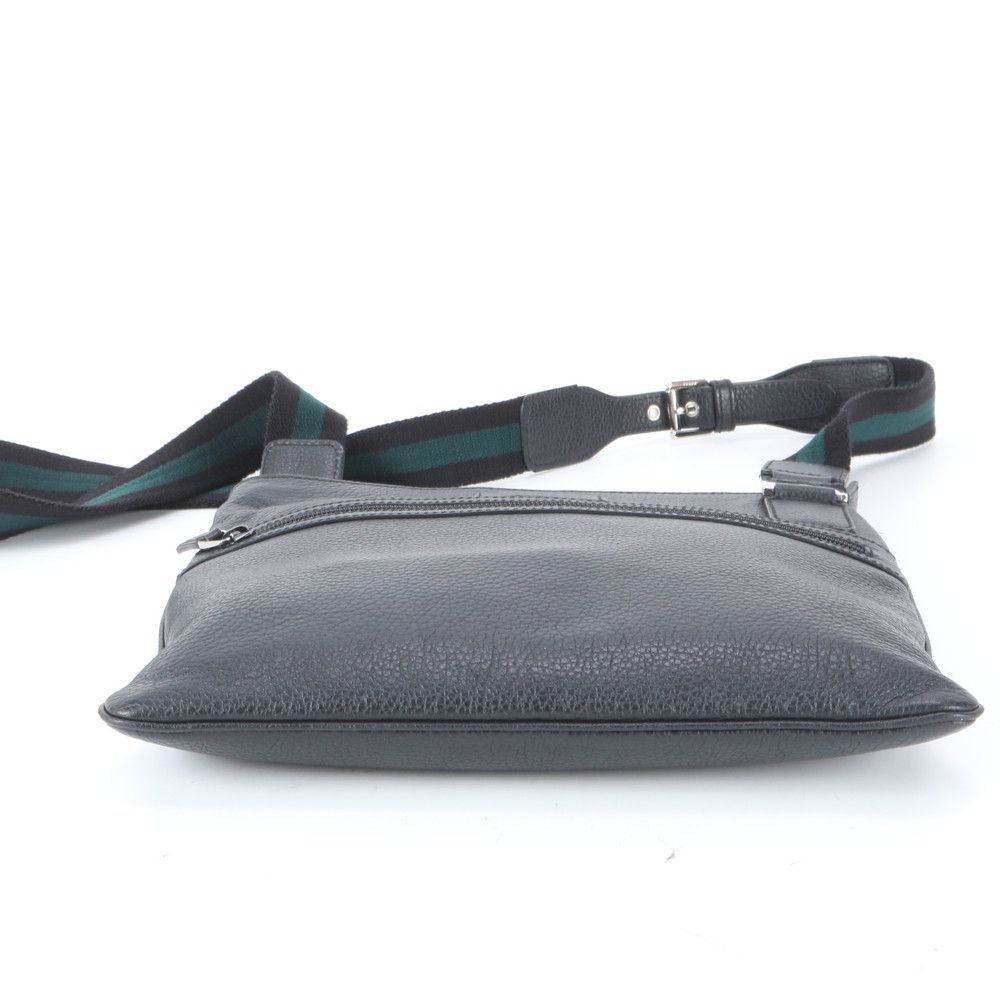 Gucci Leather Shoulder Bag Crossbody Messenger Business Tote Black — view 5