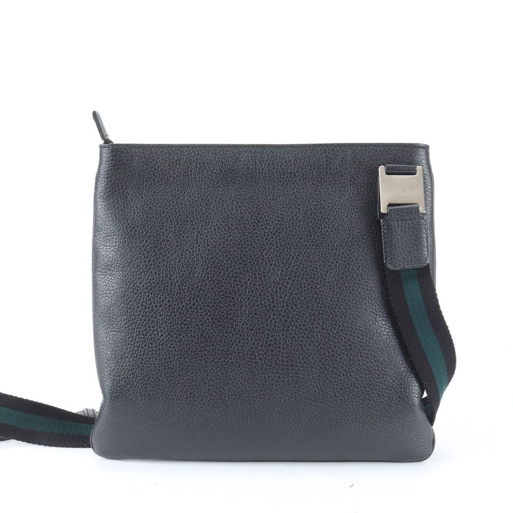 Gucci Leather Shoulder Bag Crossbody Messenger Business Tote Black — view 3