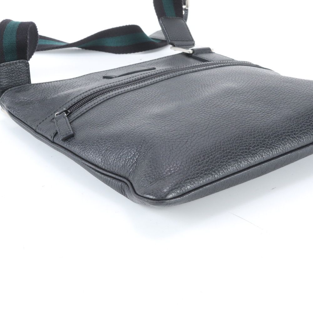 Gucci Leather Shoulder Bag Crossbody Messenger Business Tote Black — view 4