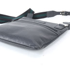 Gucci Leather Shoulder Bag Crossbody Messenger Business Tote Black — view 6