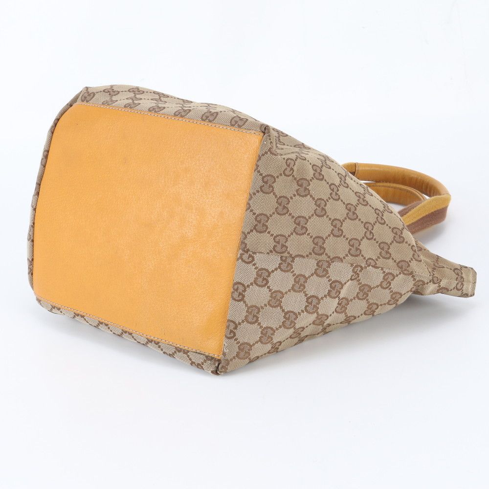 Gucci GG Canvas Sherry Line Leather Handbag Tote — view 4