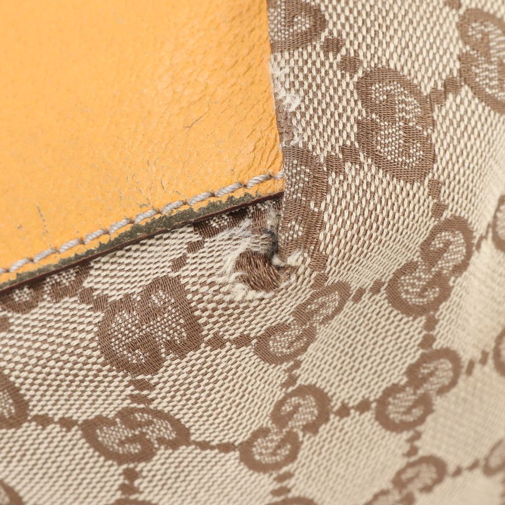 Gucci GG Canvas Sherry Line Leather Handbag Tote — view 8