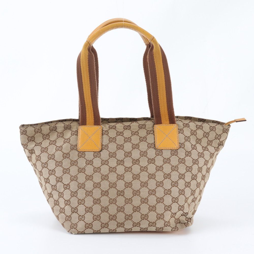 Gucci GG Canvas Sherry Line Leather Handbag Tote — view 3