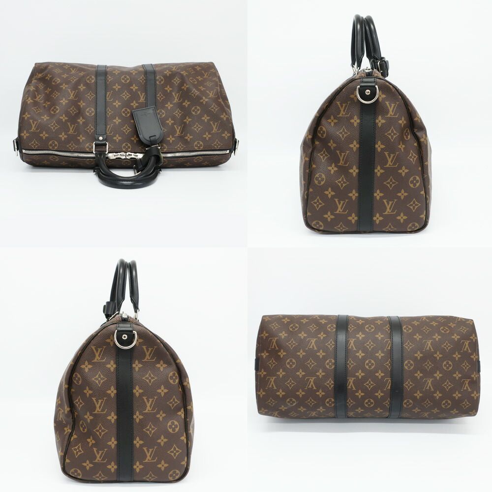 Louis Vuitton Ten Keepall Bandouliere 45 Monogram Macassar Boston Bag Brown — view 3