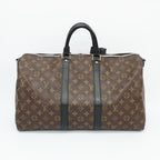 Louis Vuitton Ten Keepall Bandouliere 45 Monogram Macassar Boston Bag Brown — view 2