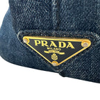 Prada 2-Way Shoulder Bag Denim Canapa Mini Indigo Handle Bag Simple Going — view 8
