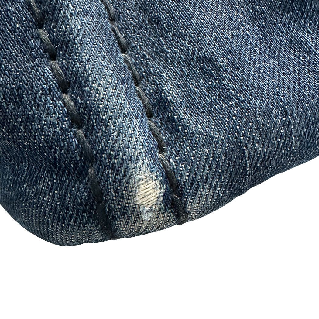 Prada 2-Way Shoulder Bag Denim Canapa Mini Indigo Handle Bag Simple Going — view 7