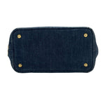 Prada 2-Way Shoulder Bag Denim Canapa Mini Indigo Handle Bag Simple Going — view 3