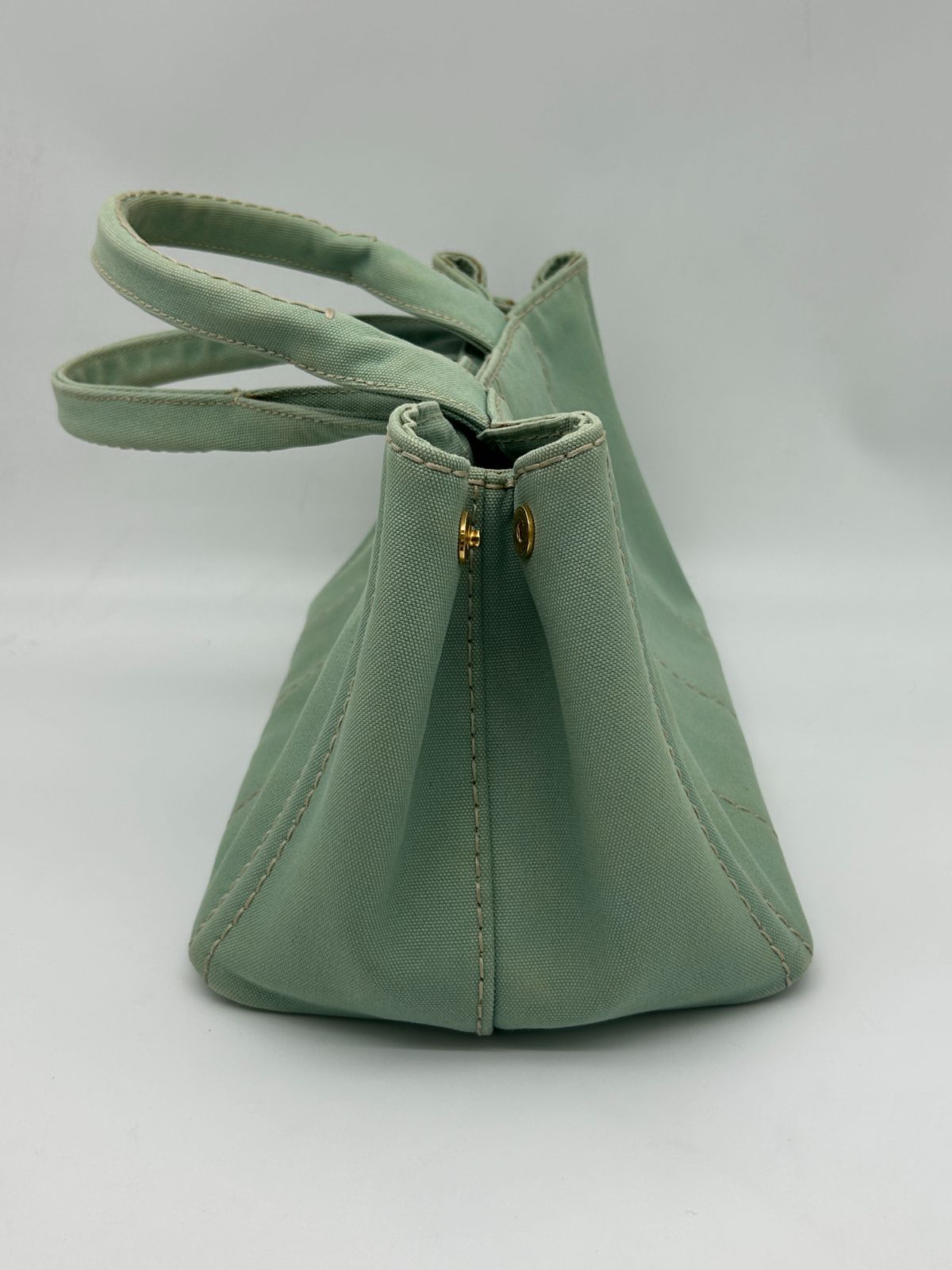 Prada Canapa Tote Mint Green Canvas — view 4