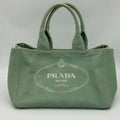 Prada Canapa Tote Mint Green Canvas