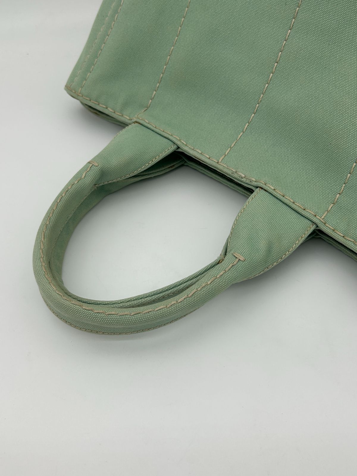 Prada Canapa Tote Mint Green Canvas — view 6