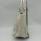 Fendi Zucca Pattern Shoulder Bag Leather Canvas White — view 4