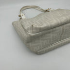 Fendi Zucca Pattern Shoulder Bag Leather Canvas White — view 8