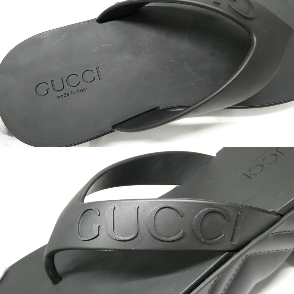 Gucci Thong Sandals Black 36 Rubber Platform Shoes — view 7