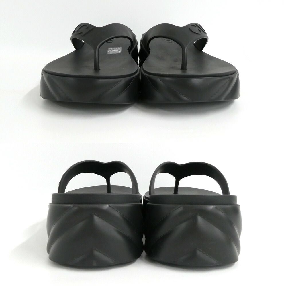 Gucci Thong Sandals Black 36 Rubber Platform Shoes — view 5