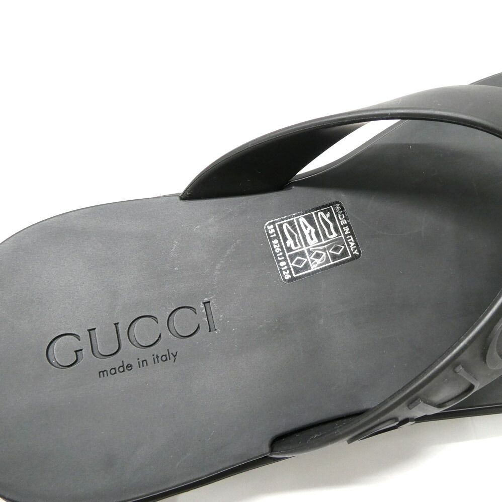 Gucci Thong Sandals Black 36 Rubber Platform Shoes — view 6
