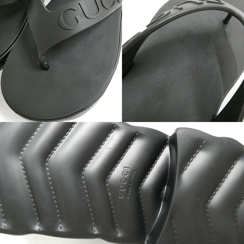Gucci Thong Sandals Black 36 Rubber Platform Shoes — view 8