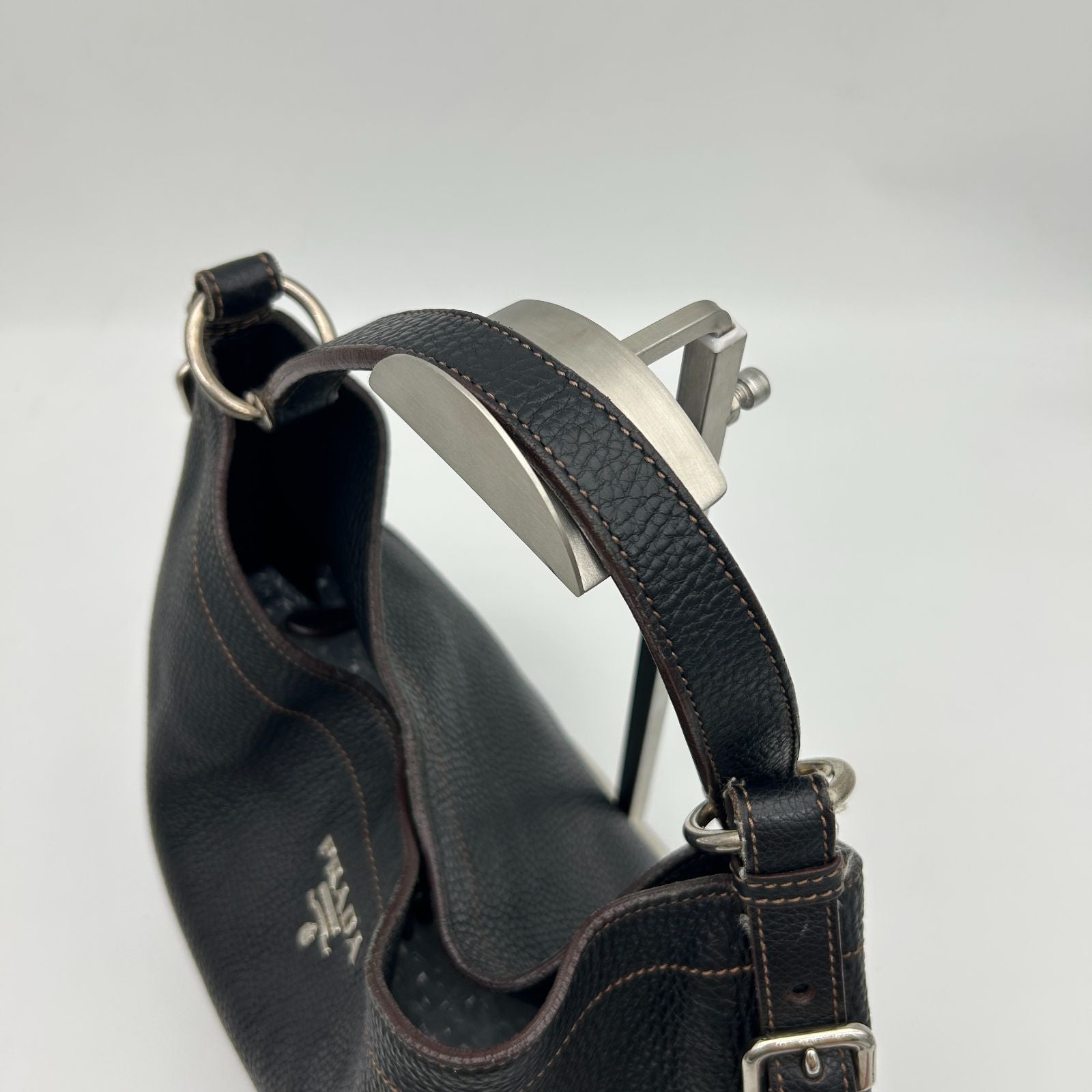 Prada Leather Shoulder Bag Black — view 6