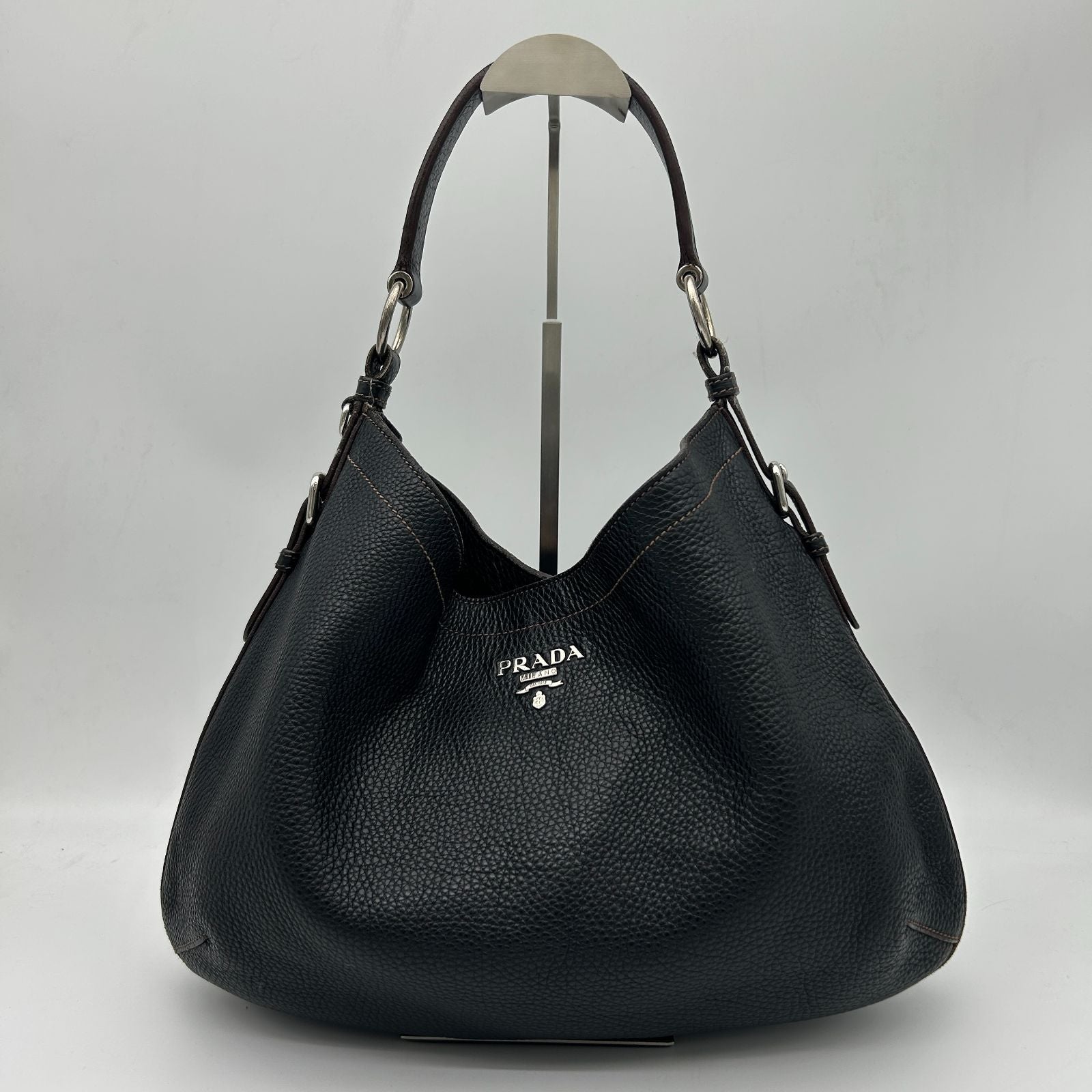 Prada Leather Shoulder Bag Black — view 2