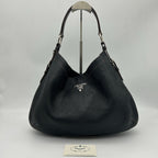 Prada Leather Shoulder Bag Black