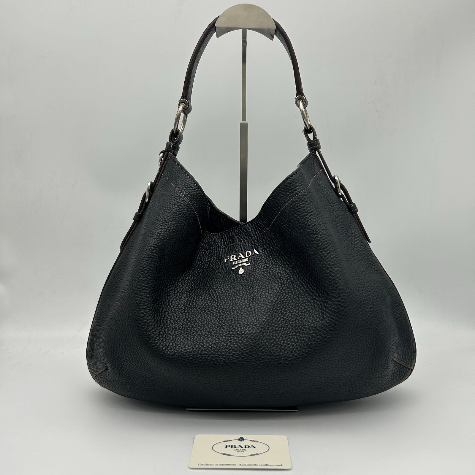 Prada Leather Shoulder Bag Black