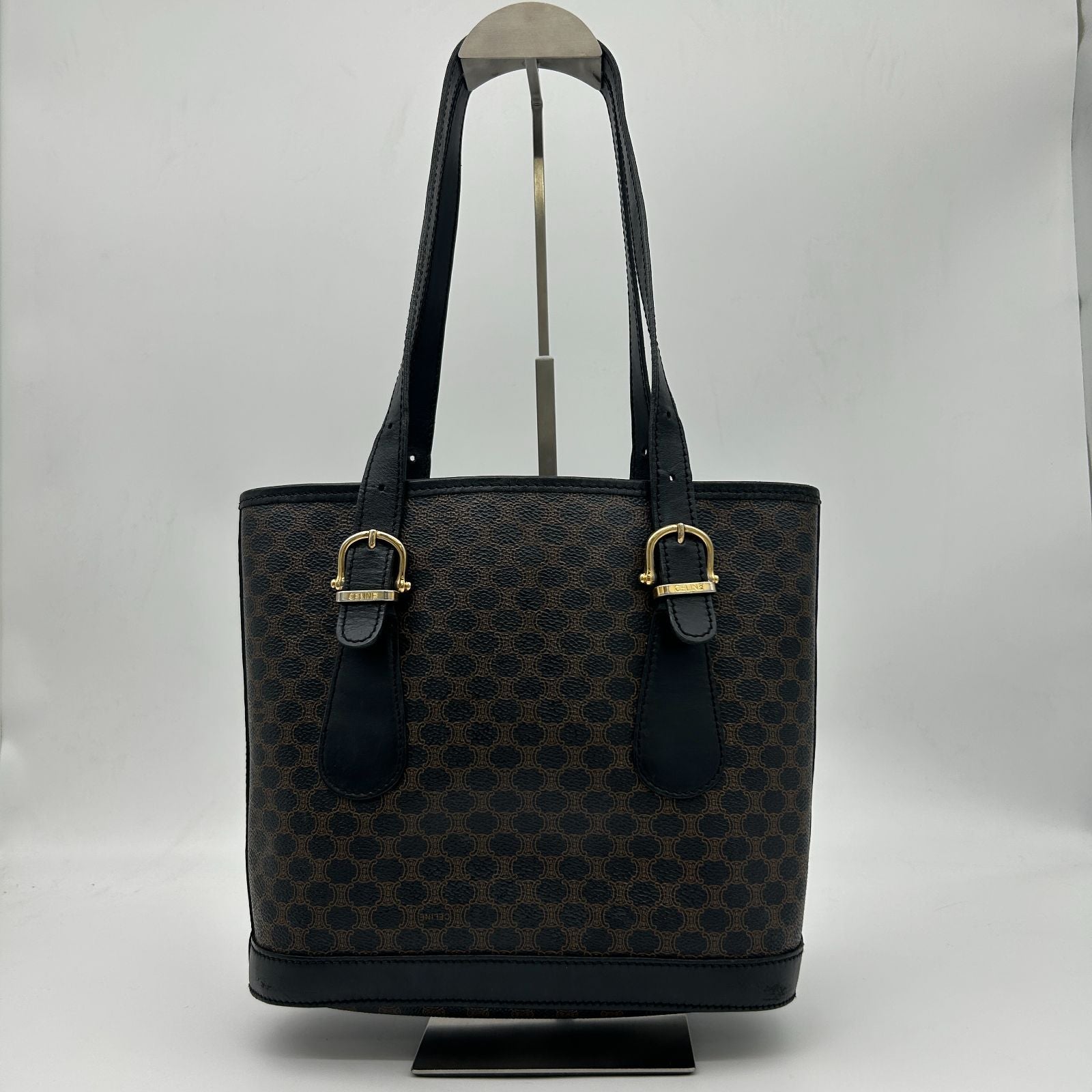 Celine Macadam Shoulder Bag Canvas Black — view 4