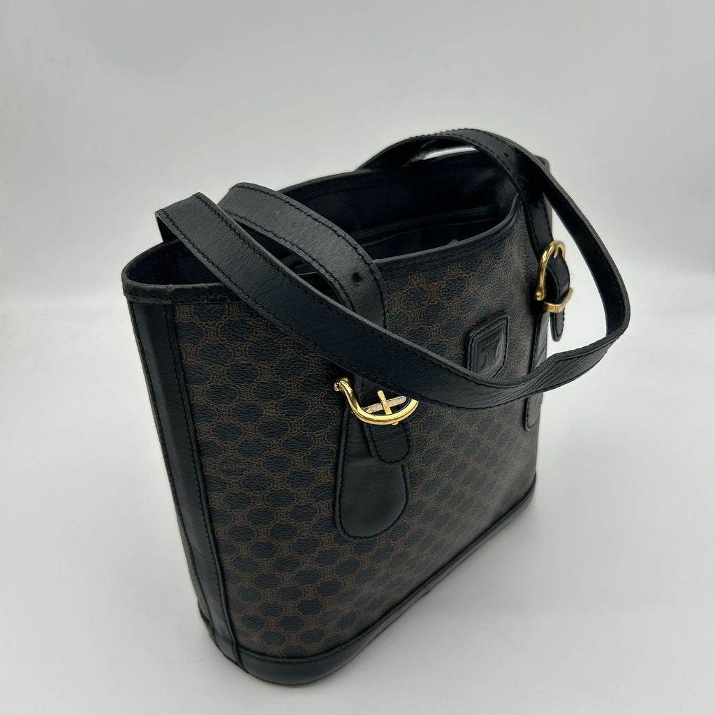Celine Macadam Shoulder Bag Canvas Black — view 5