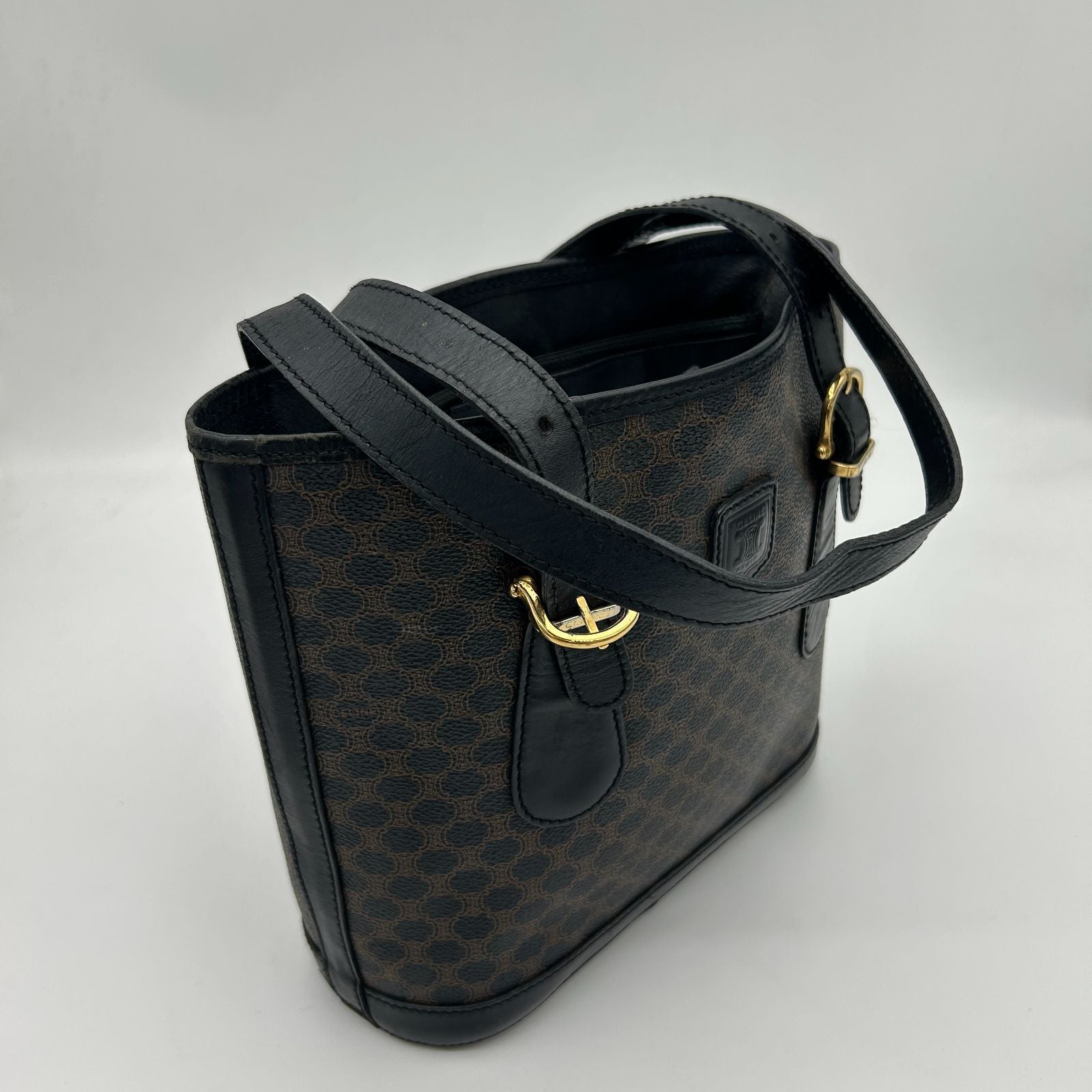 Celine Macadam Shoulder Bag Canvas Black — view 5