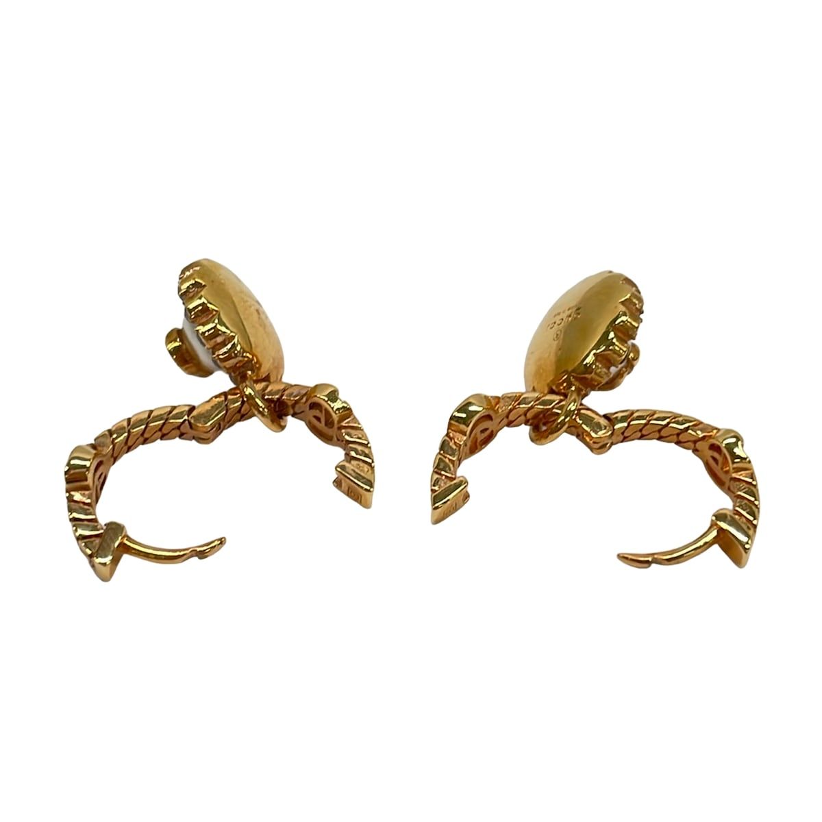 Gucci Earrings Double Pink Gold White — view 3