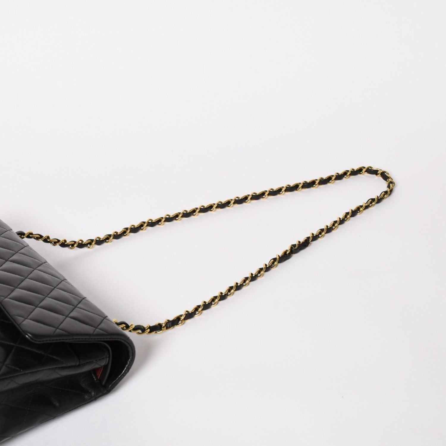 Chanel Quilted 25 Double Flap Chain Shoulder Bag Lambskin CC Logo Black — view 5