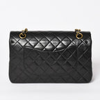 Chanel Quilted 25 Double Flap Chain Shoulder Bag Lambskin CC Logo Black — view 2