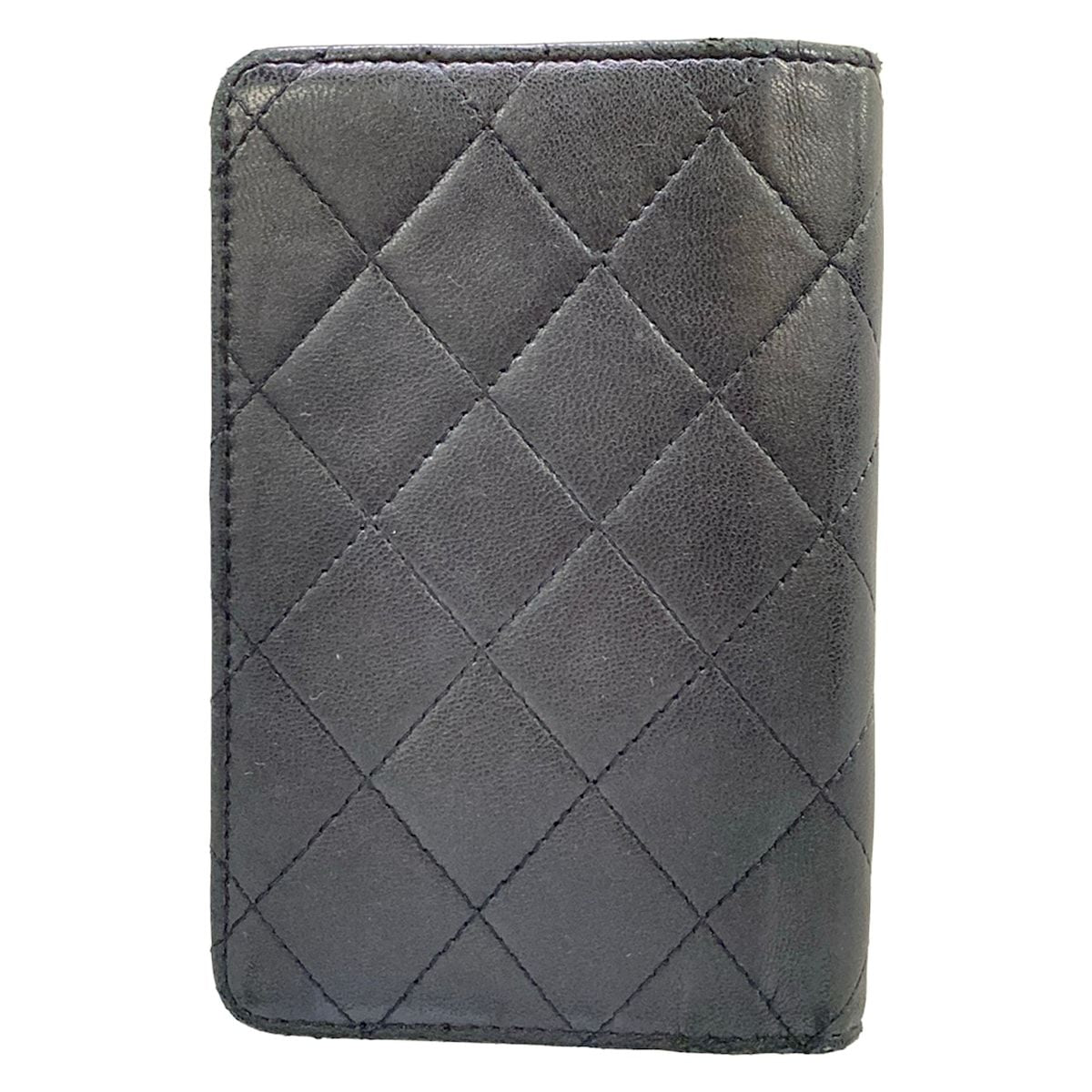 Chanel Notebook Quilted Black CC Logo Silver Lambskin Agenda — view 2