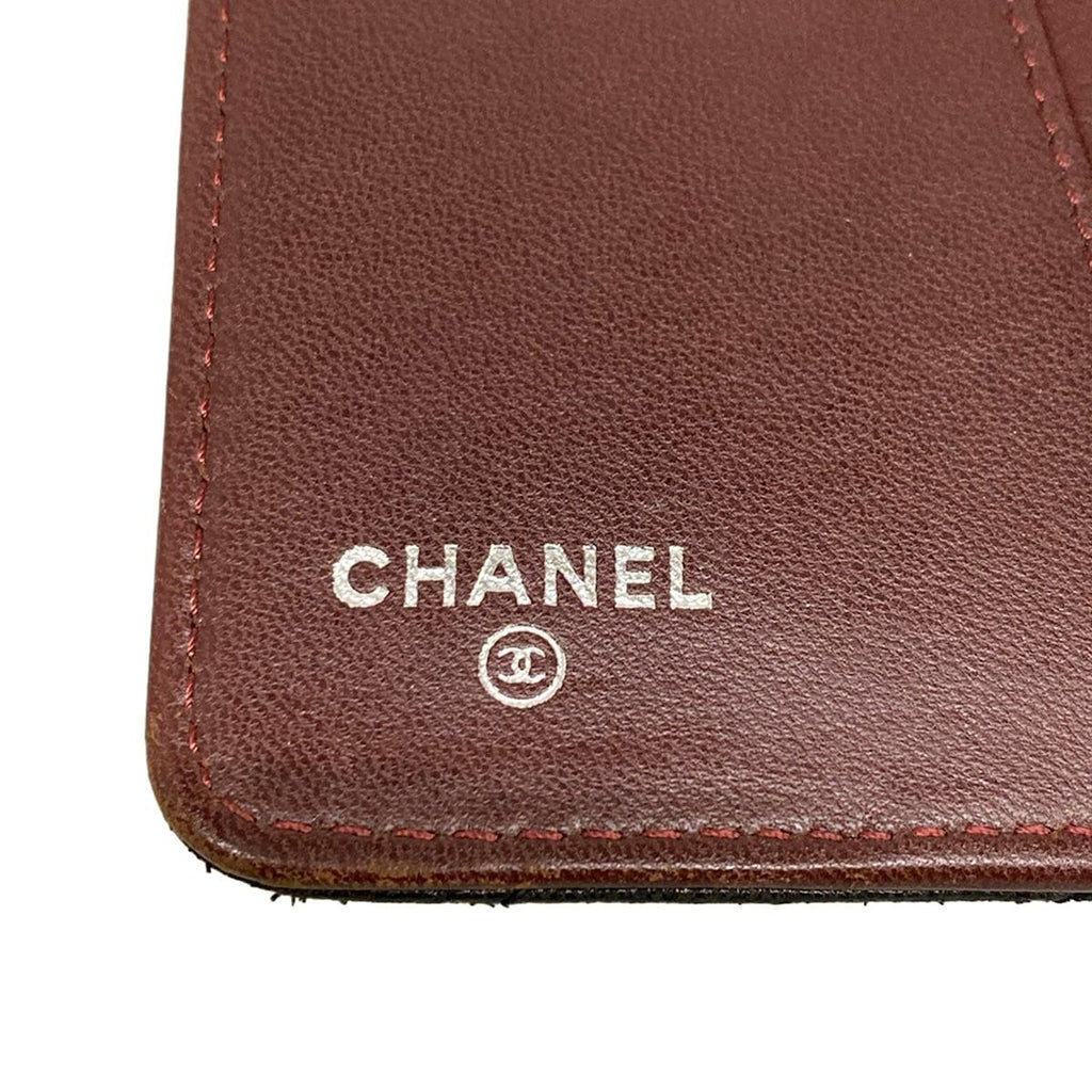 Chanel Notebook Quilted Black CC Logo Silver Lambskin Agenda — view 4