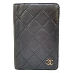 Chanel Notebook Quilted Black CC Logo Silver Lambskin Agenda