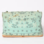 Chanel Maxi Quilted 33 S Flap S Chain Shoulder Bag CC Logo Paisley Light Blue — view 2