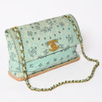 Chanel Maxi Quilted 33 S Flap S Chain Shoulder Bag CC Logo Paisley Light Blue — view 3