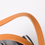 Chanel 2-Way Tote Bag CC Logo Denim Leather Navy Brown Silver — view 6