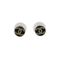 Chanel Earrings CC Logo Gold Black