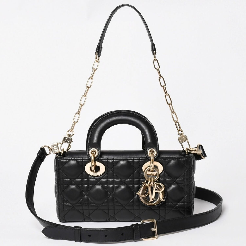 Dior Lady D-joy Bag Small Cannage Lambskin Black