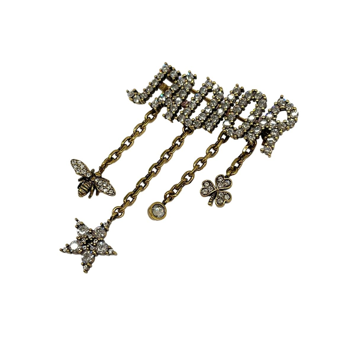 Dior Brooch J'adior Gold Clear Bee Star